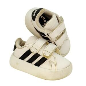 Adidas Toddler Sneakers - White with Black Accents - 5K